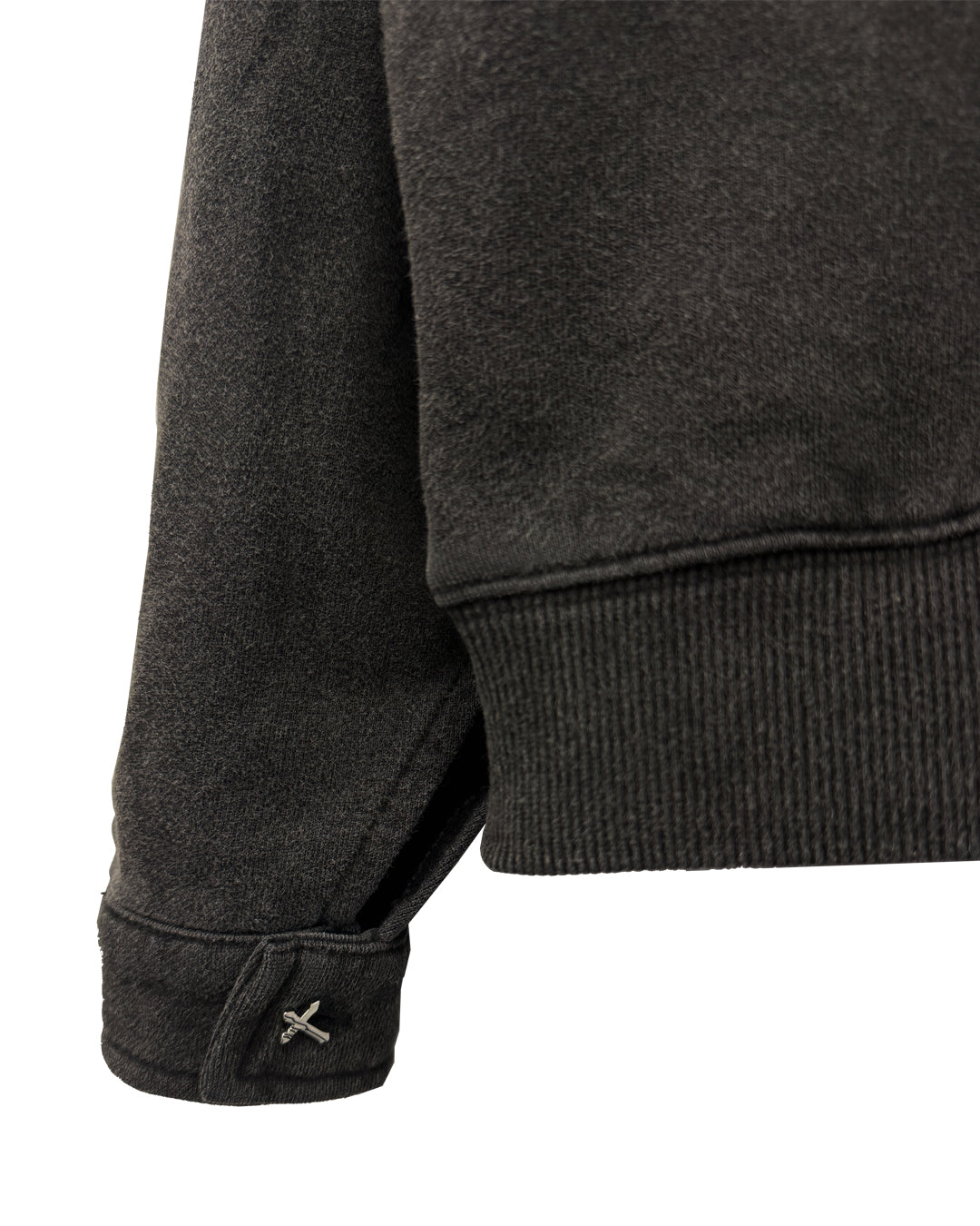 Leather Wash Sweat / Black