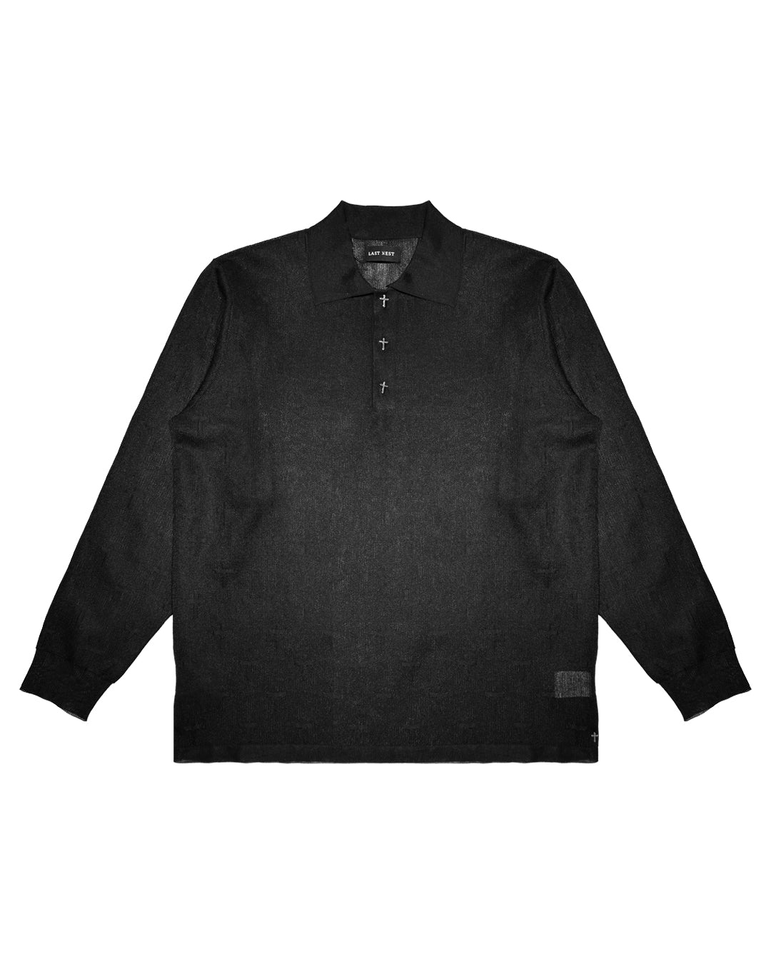 Cross Polo L/S Shirts / Black