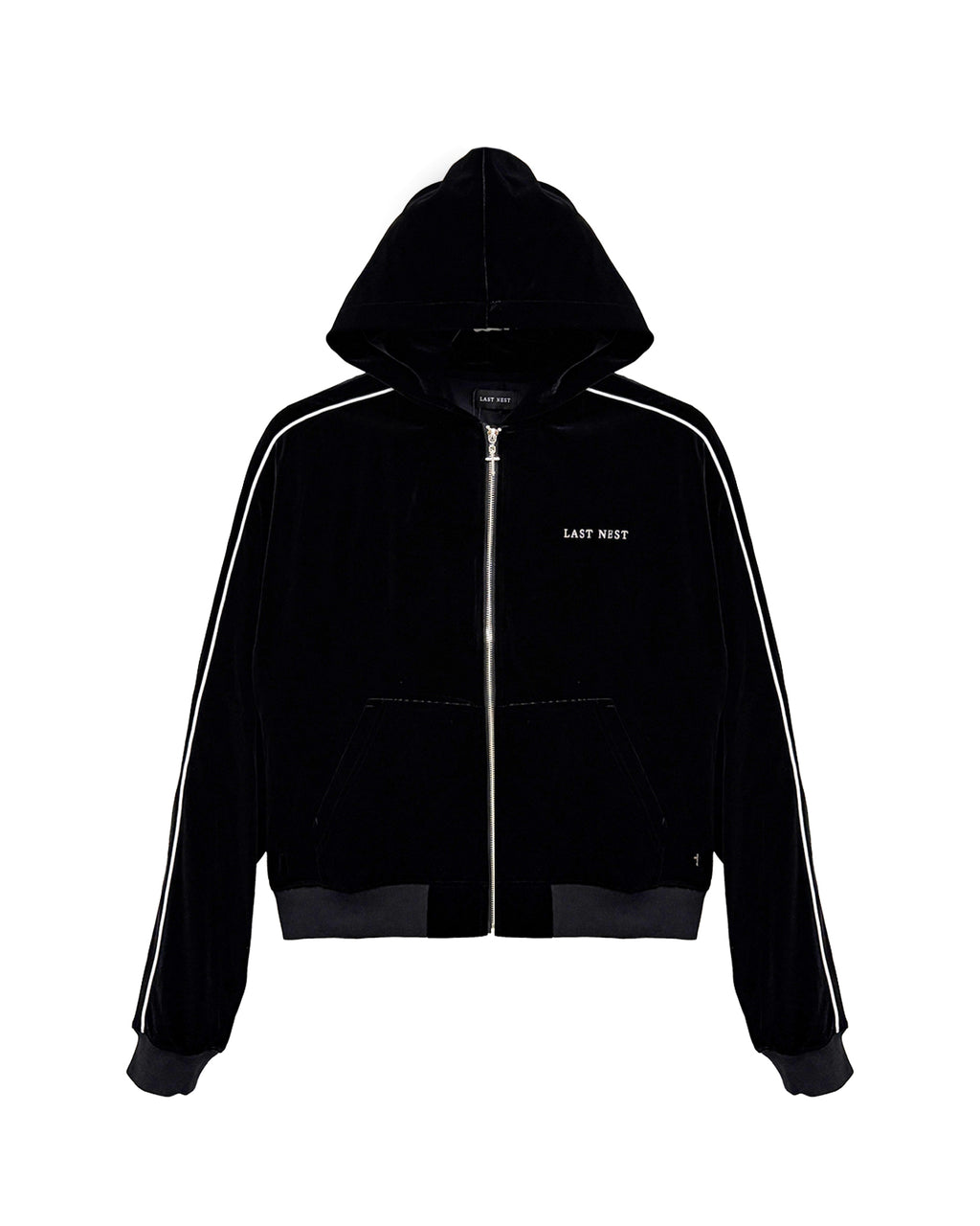 Velvet Track Hoodie / Black