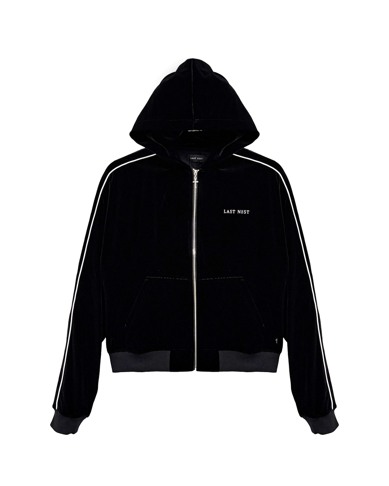 Velvet Track Hoodie / Black