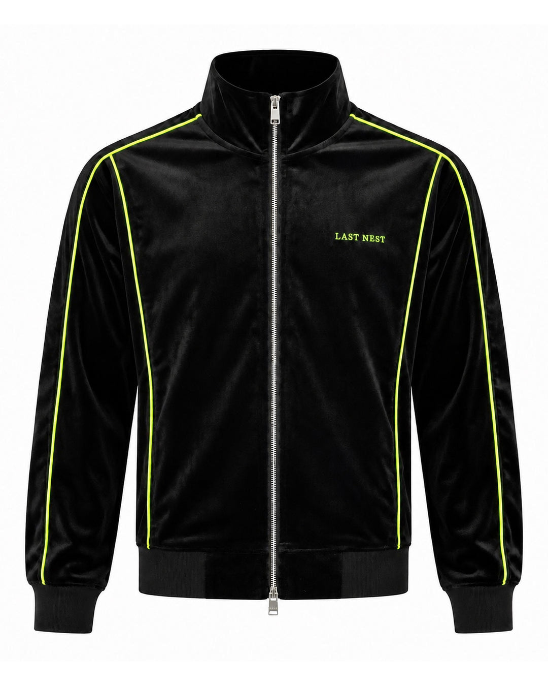Velvet Track Jacket / Neon Yellow Piping