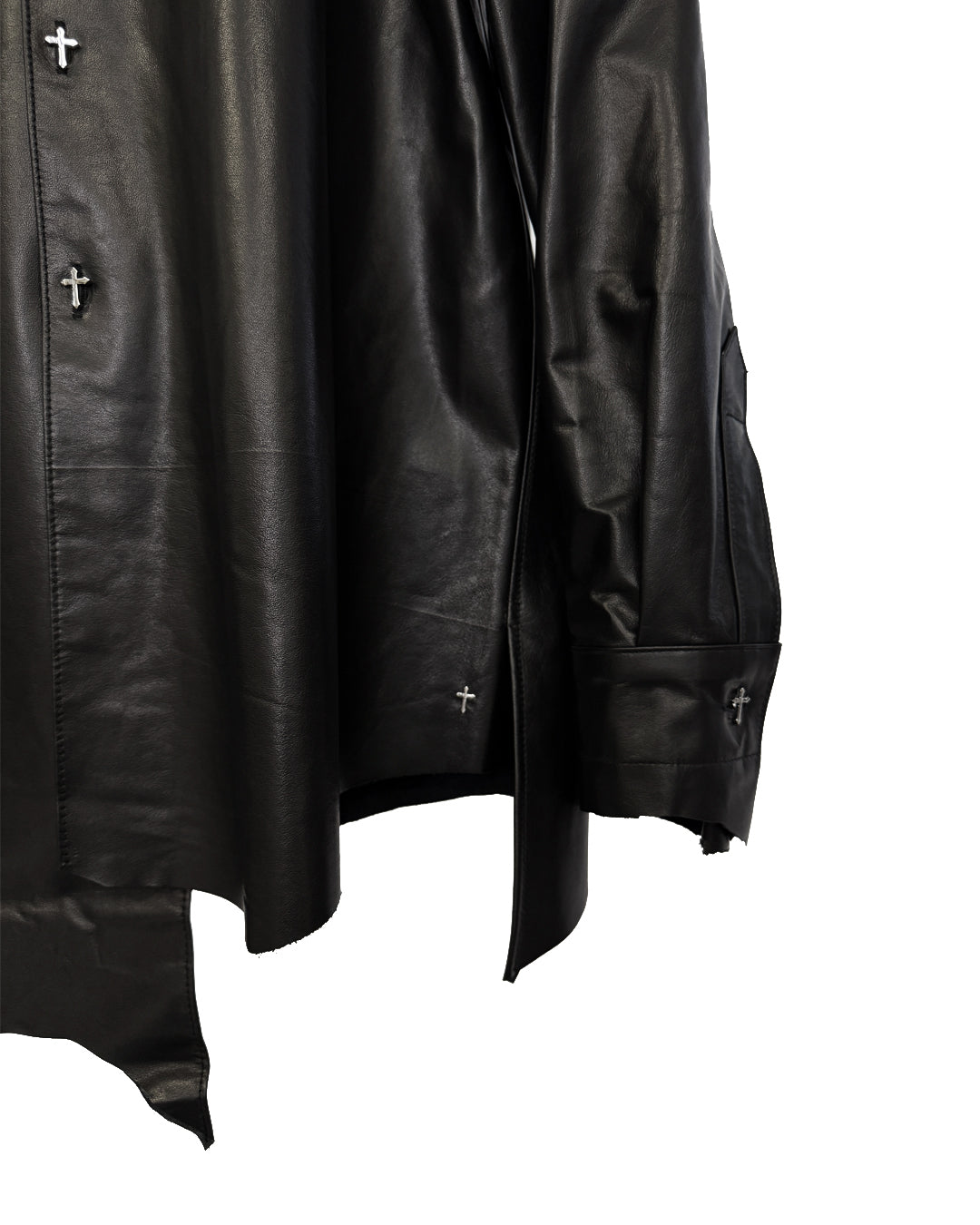 Leather L/S Shirts / Black