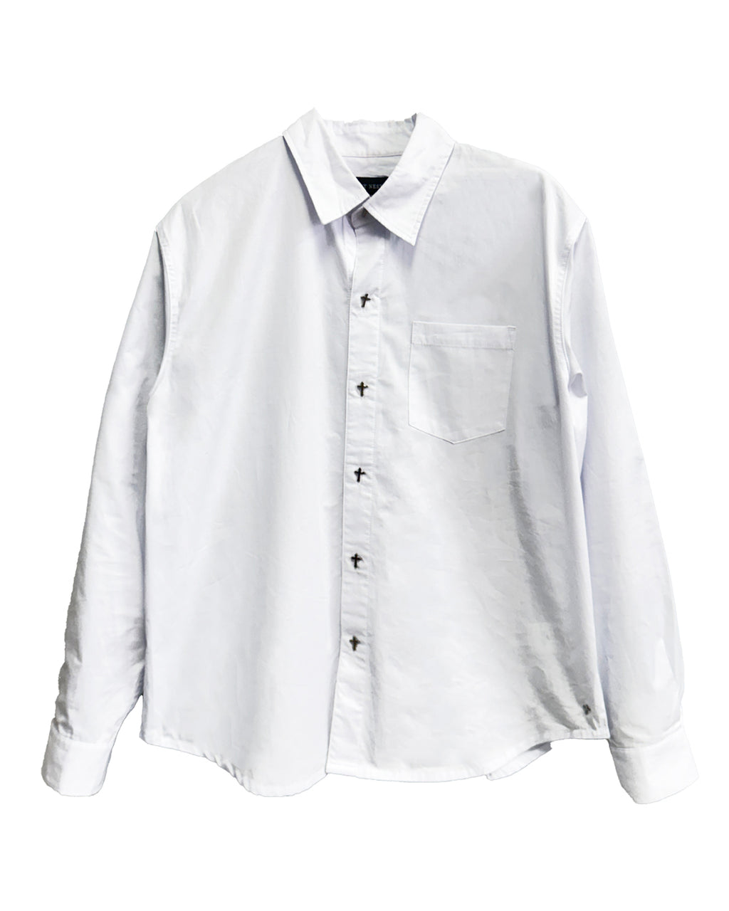 White Cross Button L/S Shirts / White