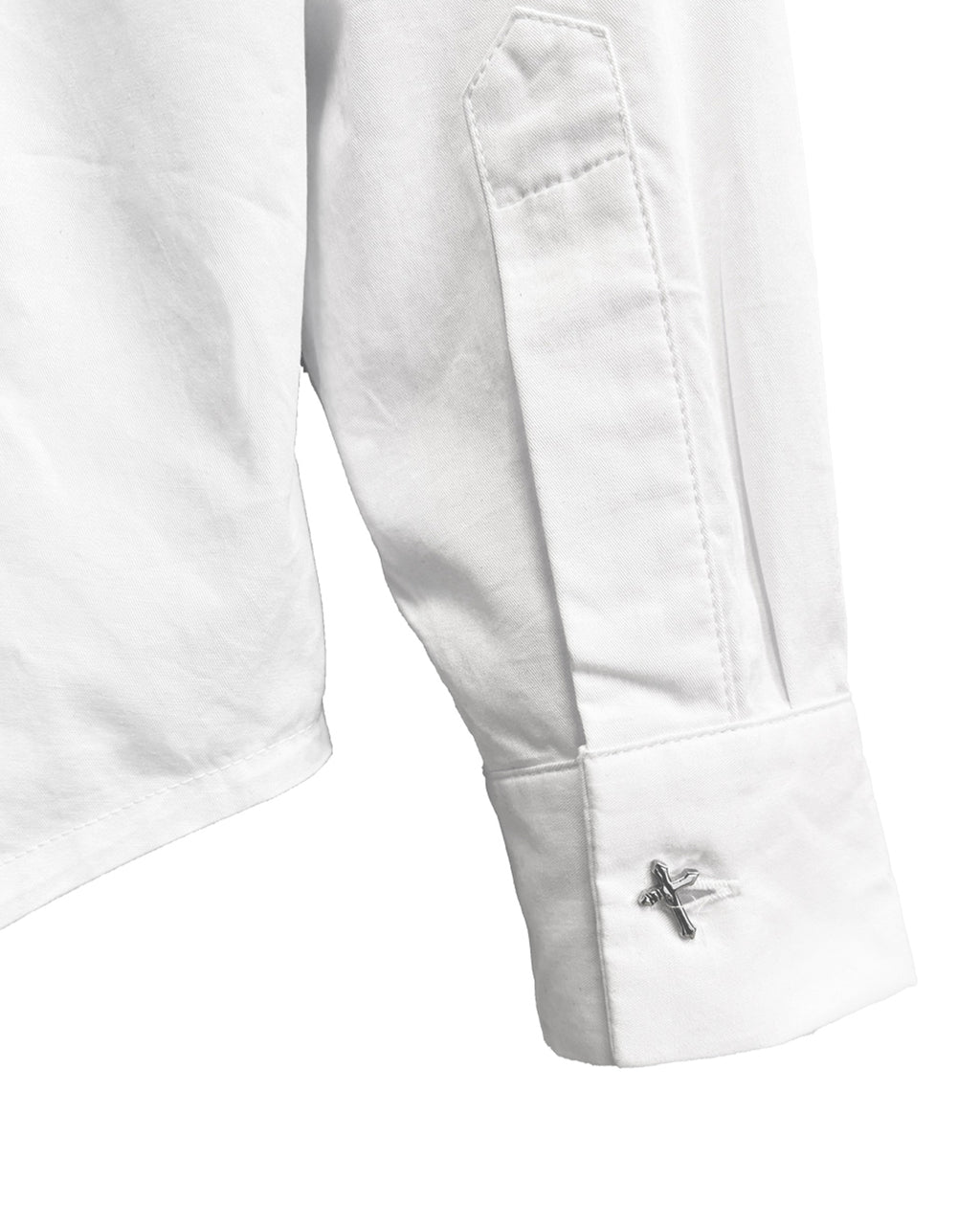 White Cross Button L/S Shirts / White