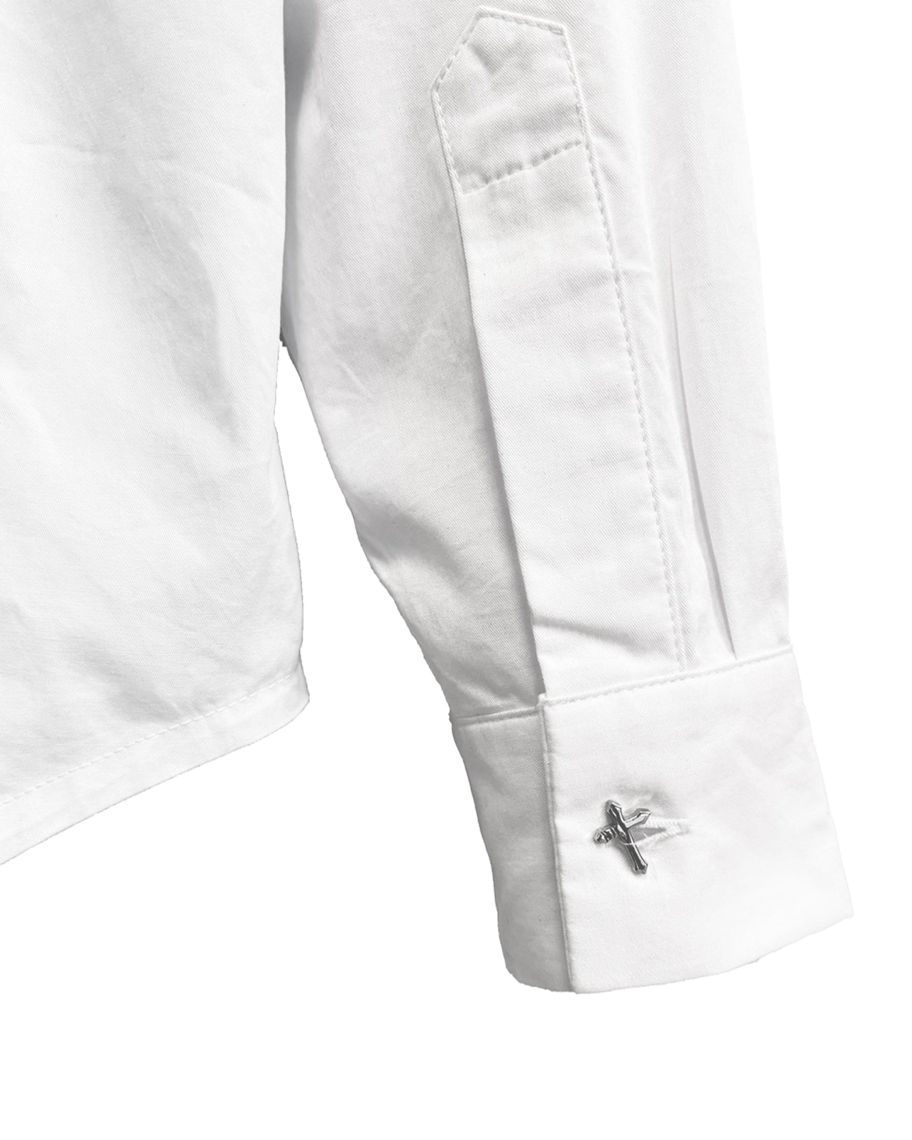 White Cross Button L/S Shirts / White