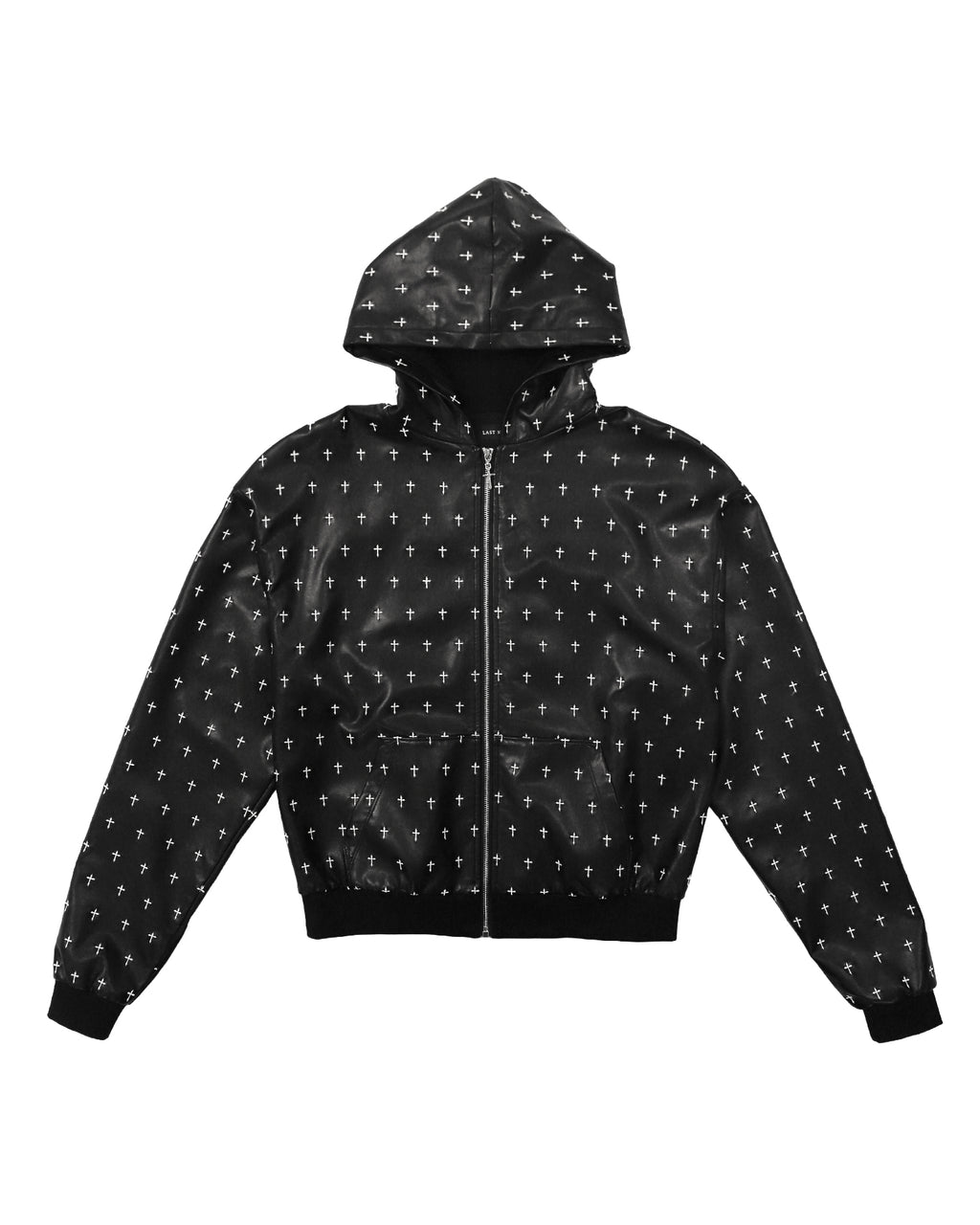 Allover Cross Zip-up Hoodie / Black