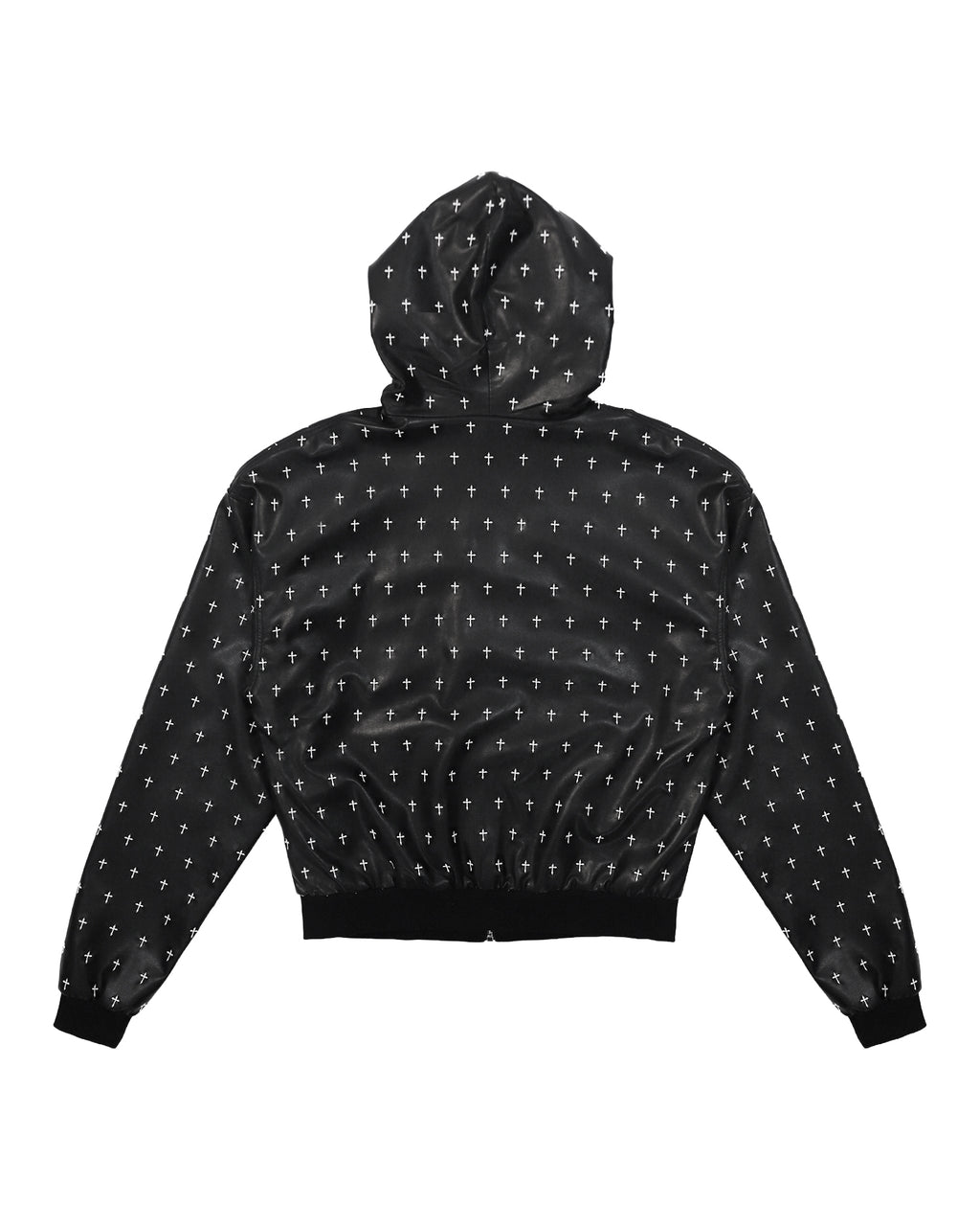 Allover Cross Zip-up Hoodie / Black