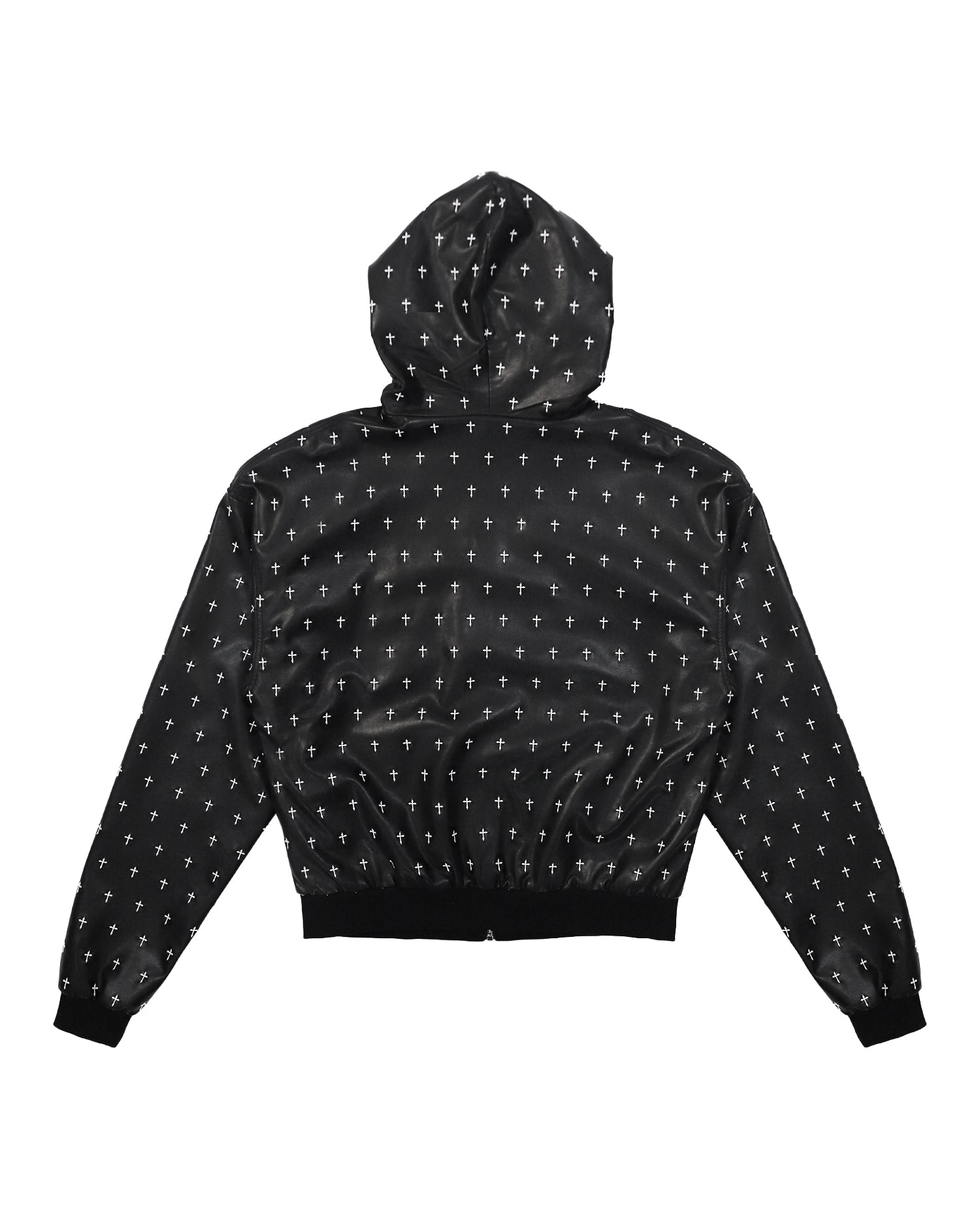 Allover Cross Zip-up Hoodie / Black