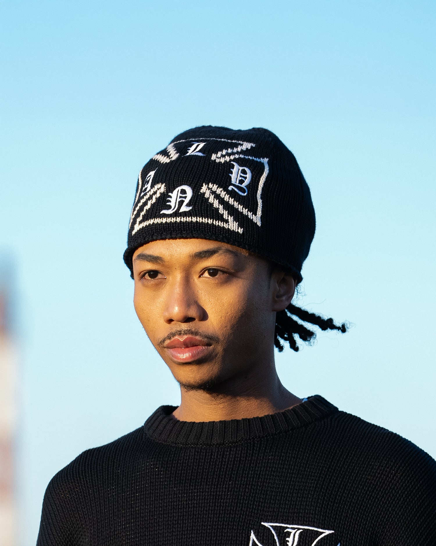 L.N.A.Y Cross Beanie / Black