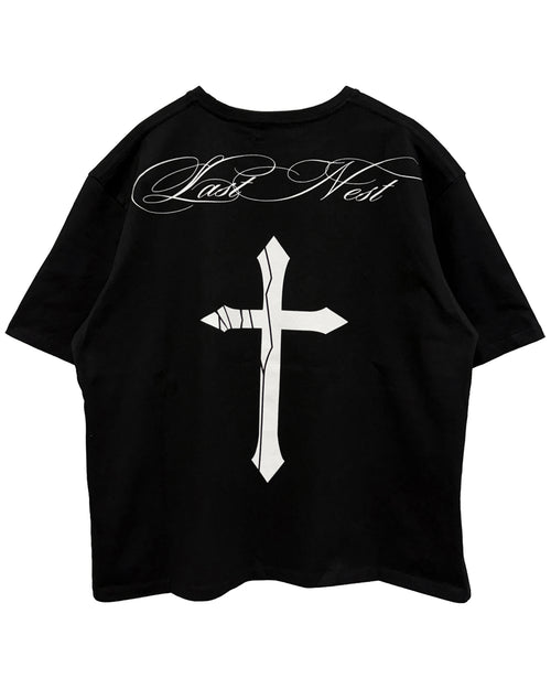 Cracked Cross Logo T-shirt / Black