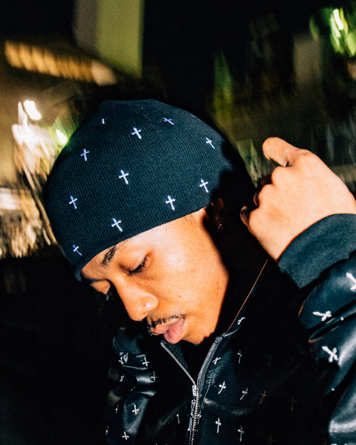 Allover Cross Beanie V2 / Black