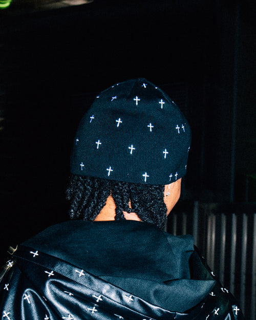 Allover Cross Beanie V2 / Black