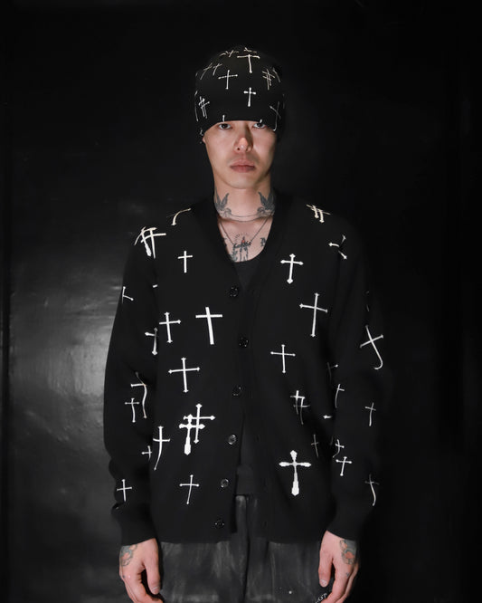 CROSS CARDIGAN V2 / BLACK