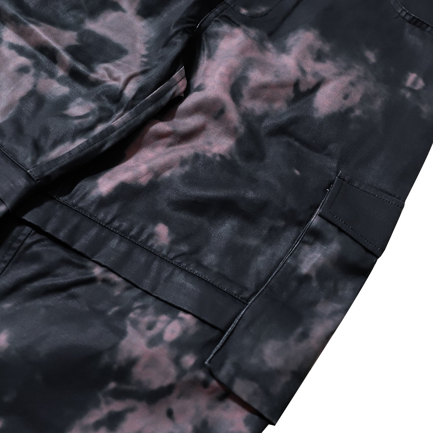 TIE-DYE CARGO PANTS / BLACK