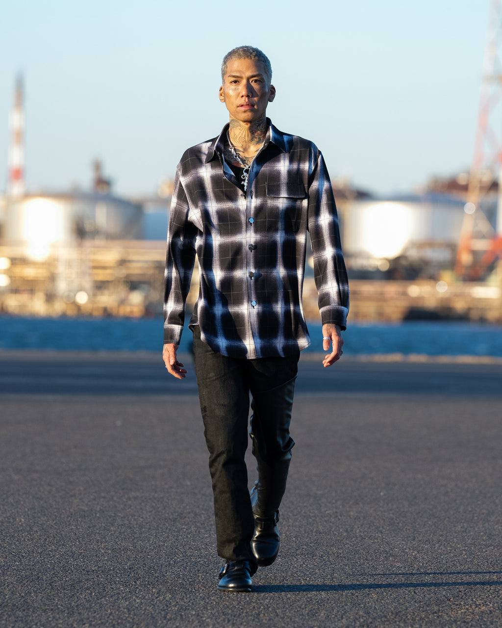 Printed Flannel Shirts / Black
