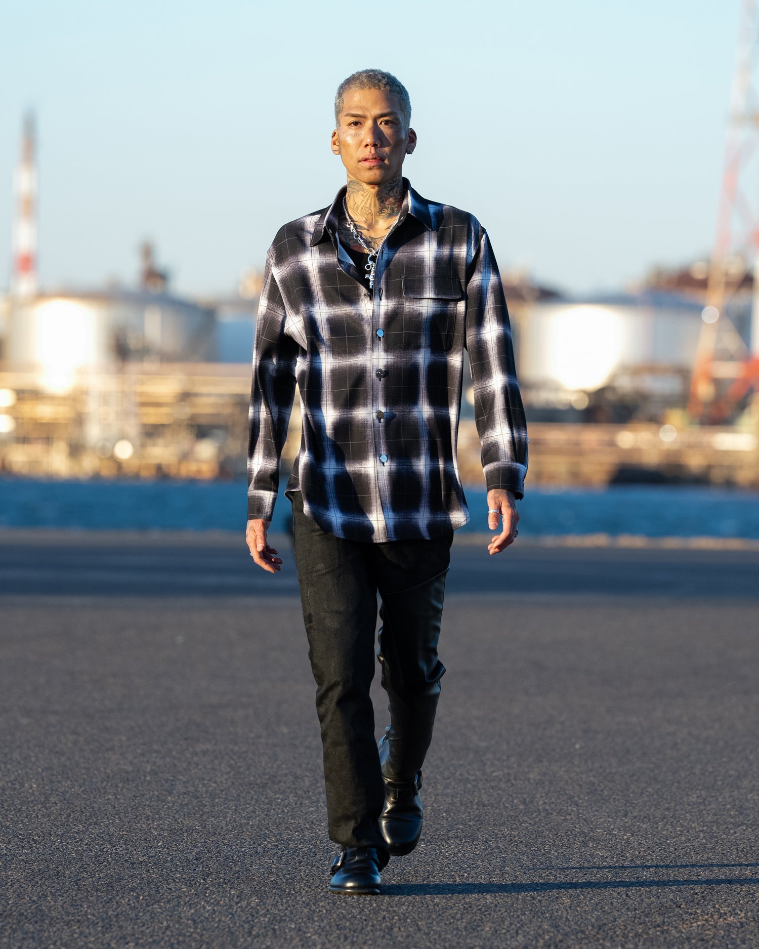 Printed Flannel Shirts / Black