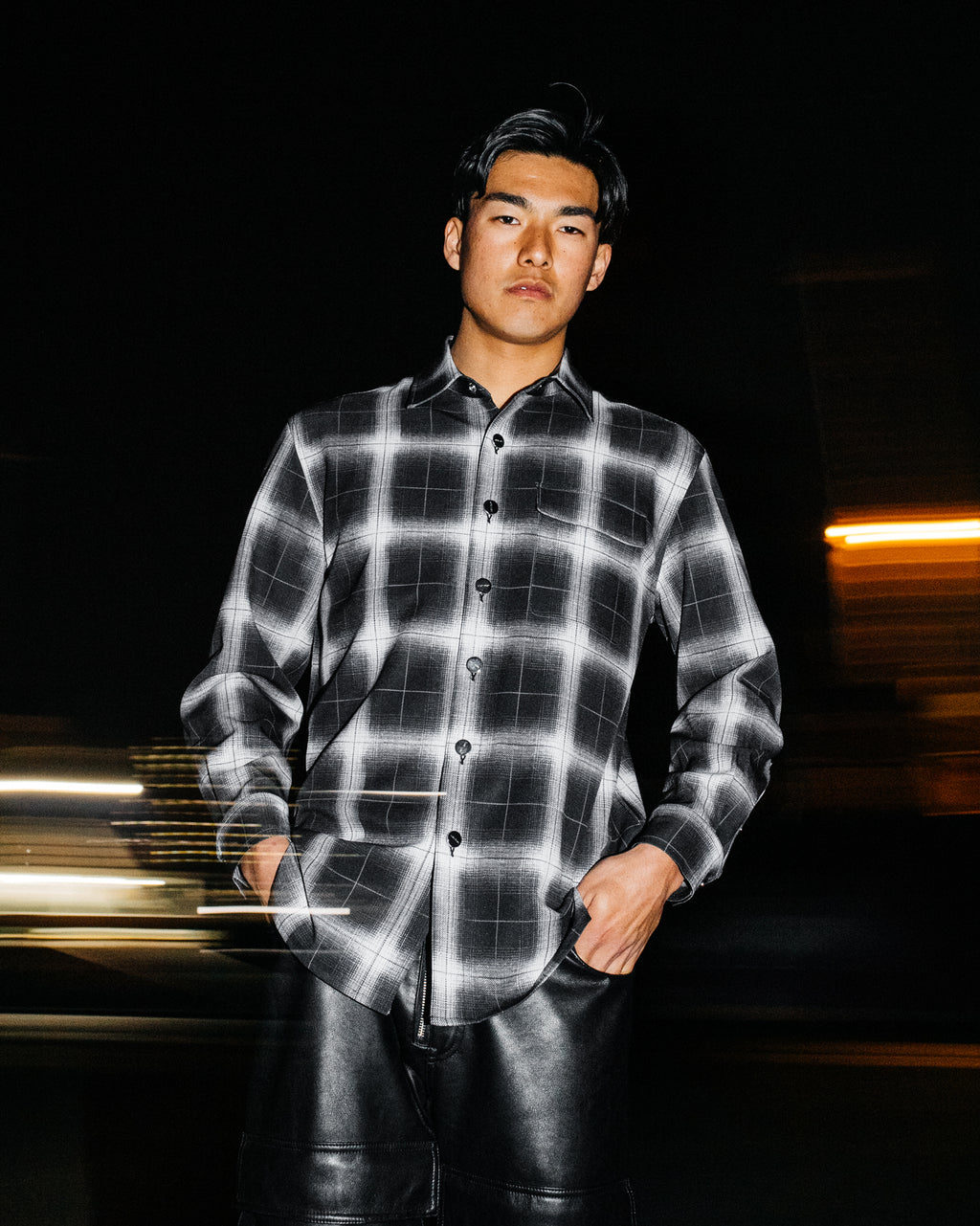 Printed Flannel Shirts / Black