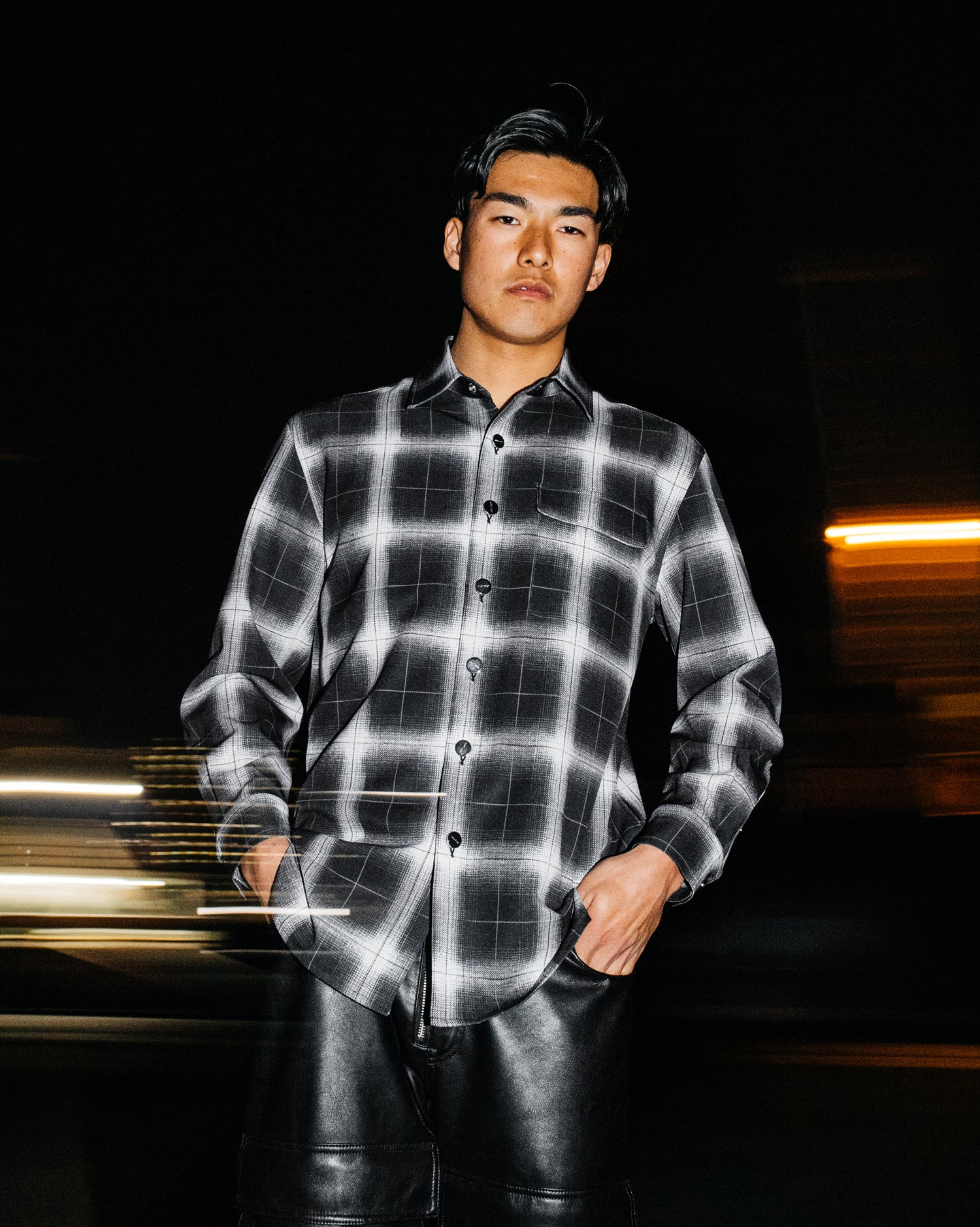 Printed Flannel Shirts / Black