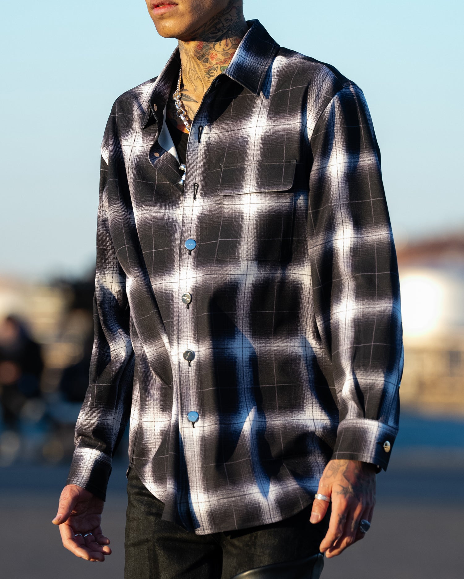 Printed Flannel Shirts / Black
