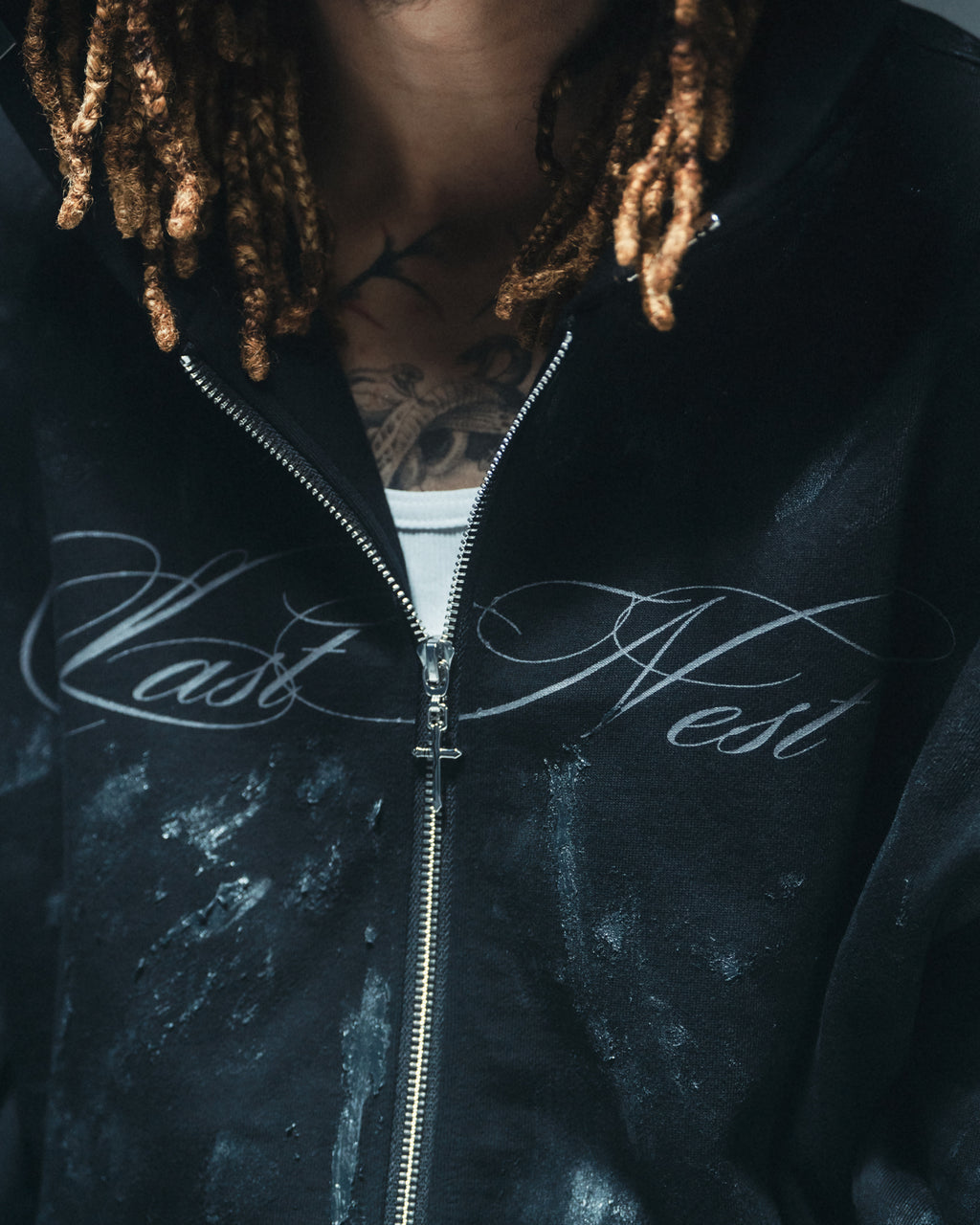 Coating Logo Hoodie / Black