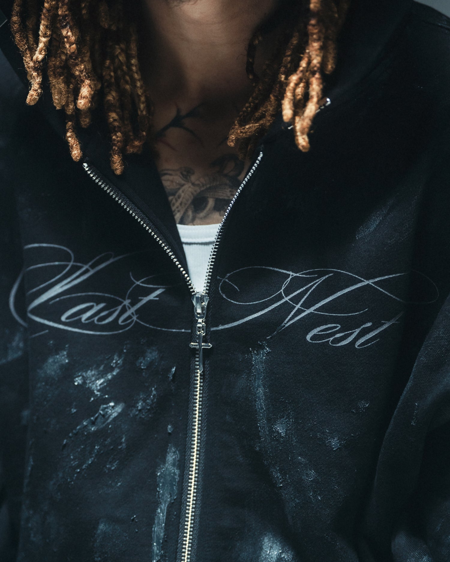 Coating Logo Hoodie / Black