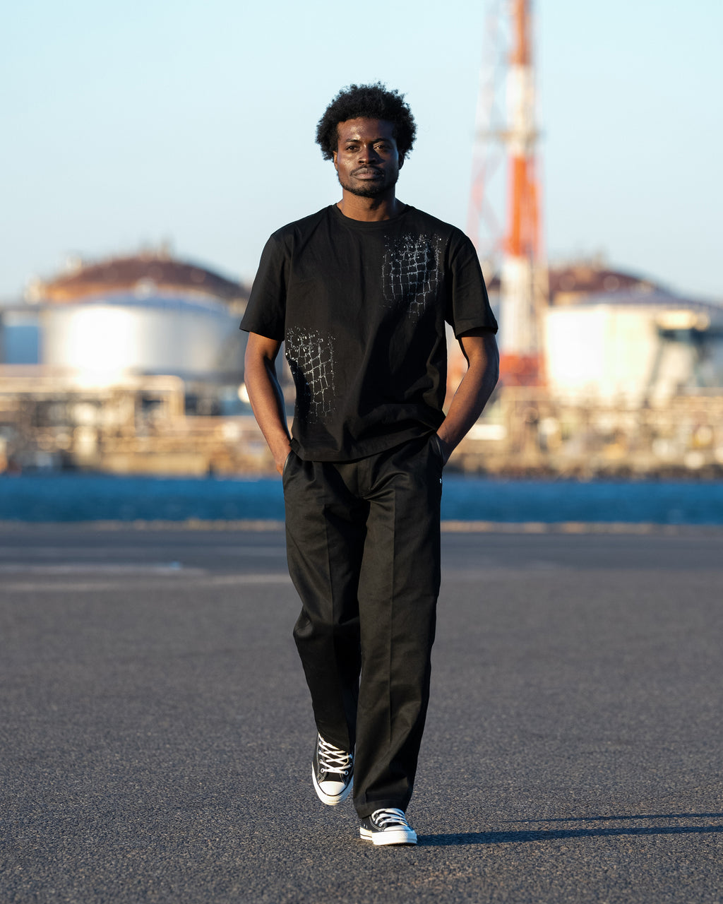 Faded Croco T-shirts / Black