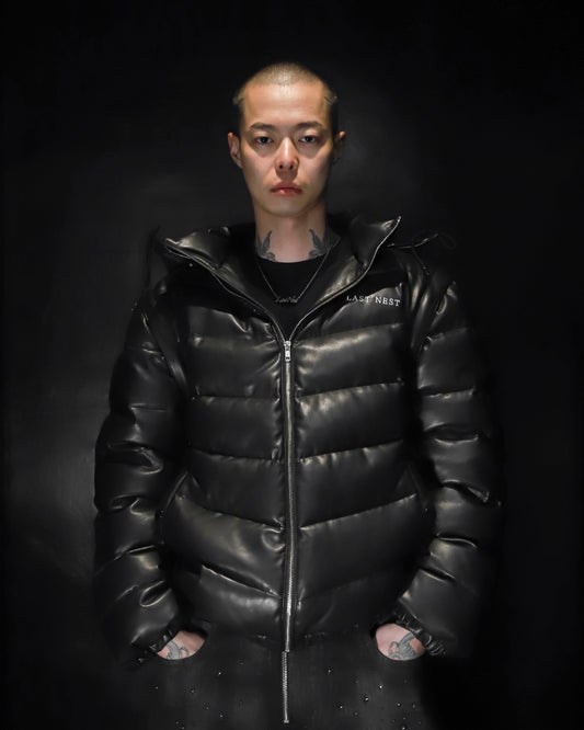 LEATHER DOWN JACKET V2 / BLACK