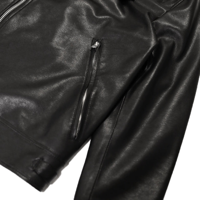 LEATHER ROSE RIDERS JACKET / BLACK