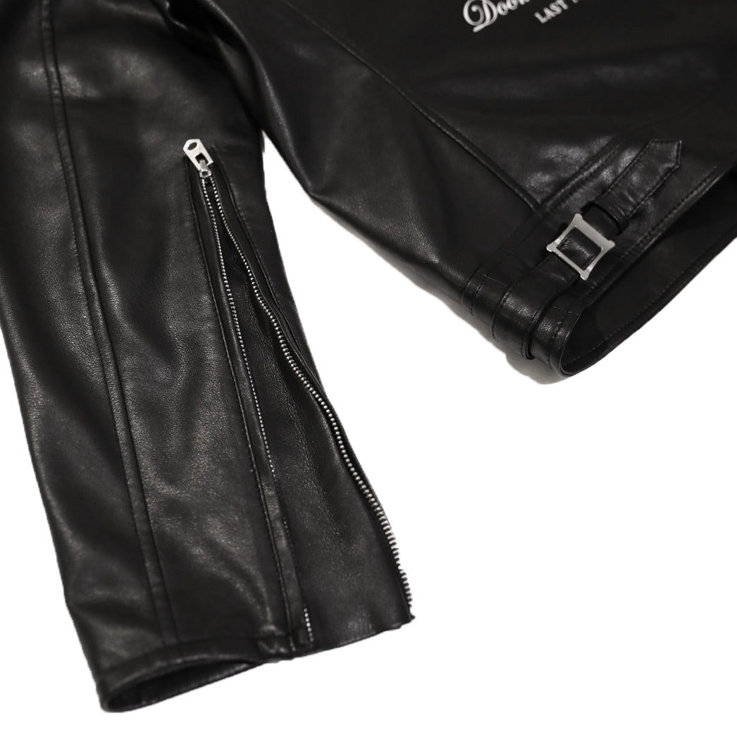 LEATHER ROSE RIDERS JACKET / BLACK