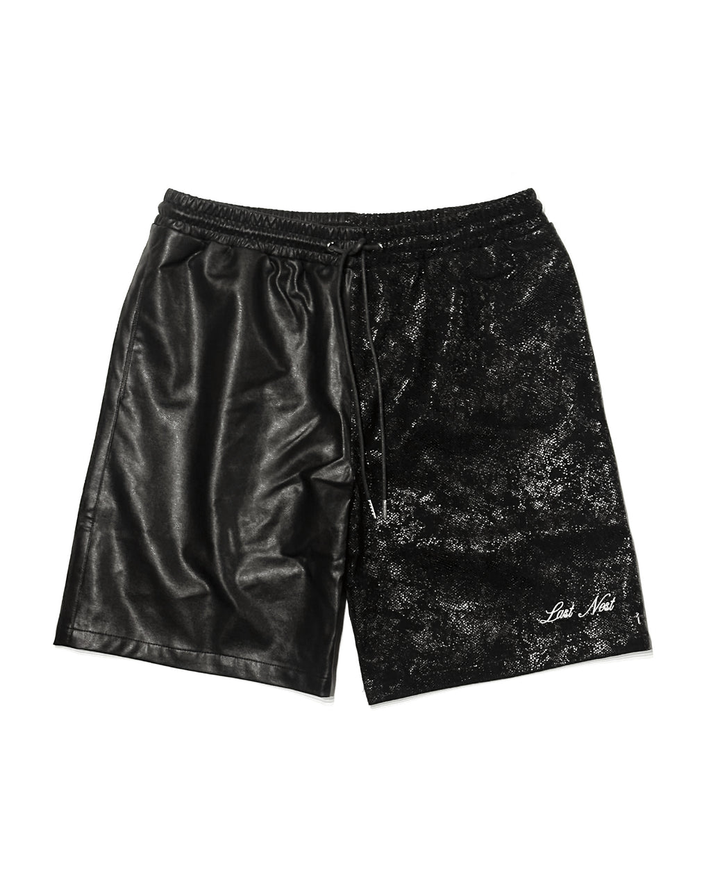 Leather Switching Shorts / Black