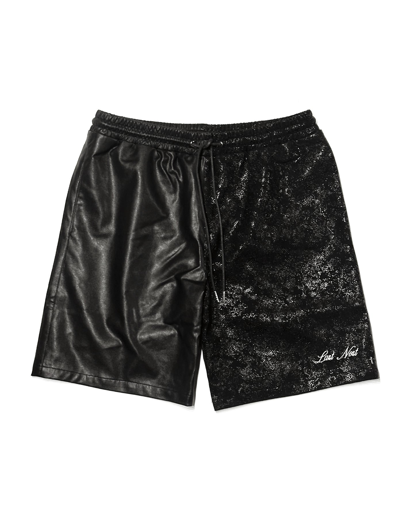 Leather Switching Shorts / Black