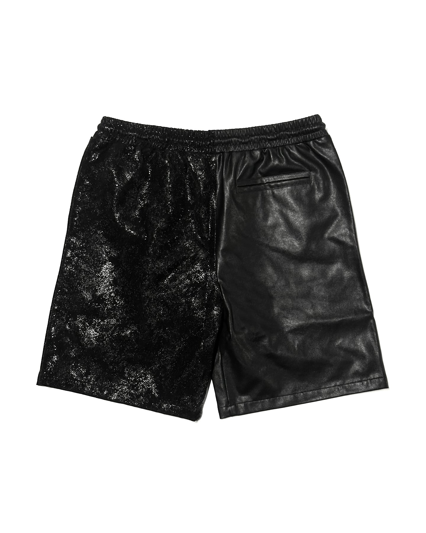 Leather Switching Shorts / Black