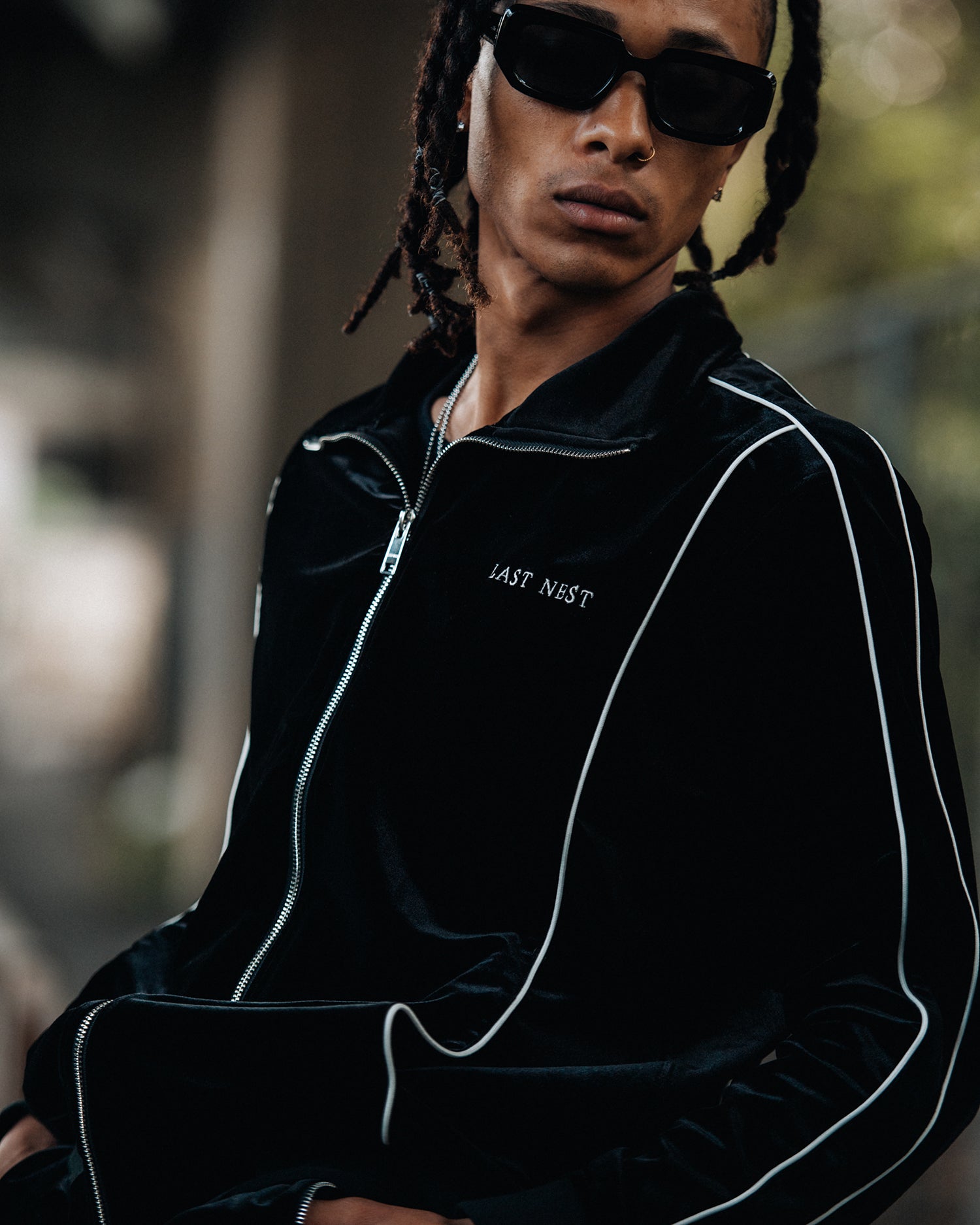 Velour Track Jacket V2 / Black｜LAST NEST Official Online Site