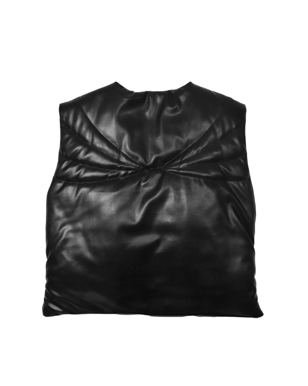 Faux Leather Padded Vest (×Grouture) / Black