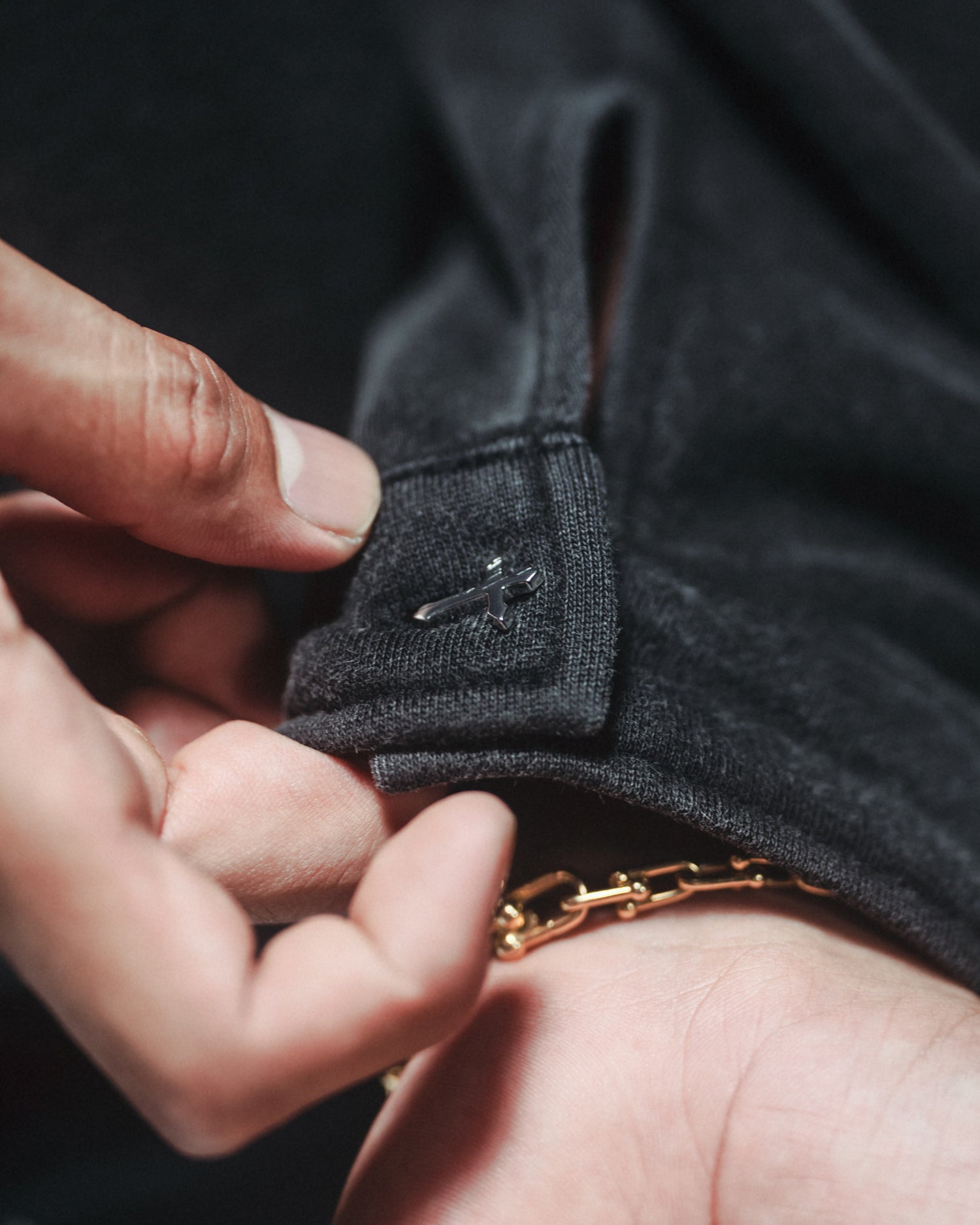 Leather Wash Sweat / Black