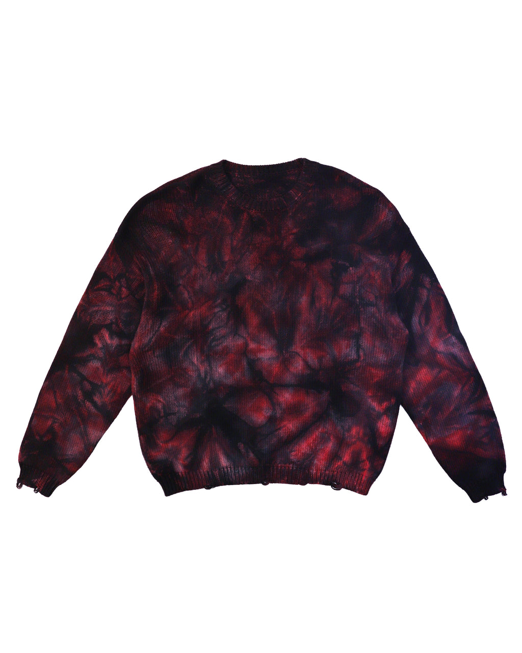 Tie-Dye Crewneck Sweater / Wine